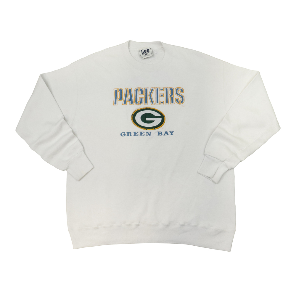 Vintage Lee Green Bay Packers White Crewneck Size L